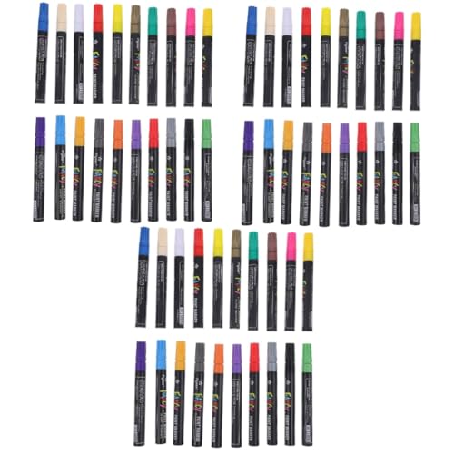 SEWACC 60 Stk Schnell trocknender Lackstift Acrylfarben-Marker Farbmarker für Lackmarker mit mittlerer Spitze Malstifte für schnell trocknender Stift Aluminiumstange von SEWACC