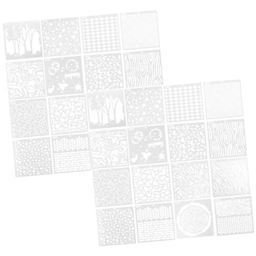SEWACC 64 Stk Vorlage Für Landschaftsmalerei Multifunktionsschablonen Wandmalerei-schablonen Malschablonen Blumenschablonen Neuartige Malvorlagen Einfache Formschablonen Das Haustier Weiß von SEWACC