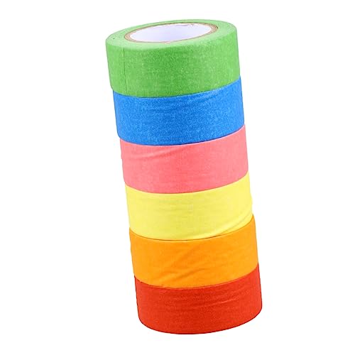 SEWACC 6St Dekorationsaufkleber bastelzeug für kinder verpackungskarton Masking tape klebeband streichen adhesive tape Abdeckband Buntes Klebeband Farbband Klebeband rot Papier Klebeband von SEWACC