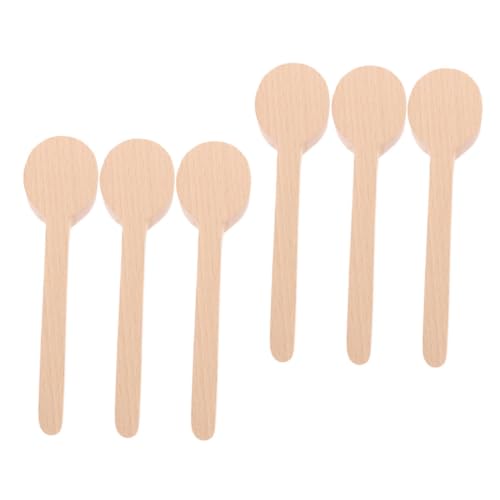 SEWACC 6St Holzlöffel Mischlöffel Holzschnitzlöffel Löffel schnitzen handgefertigte Löffel Zubehör Schnitzlöffel Materialien DIY-Schaufel Holzschnitzen DIY unfertiger Löffel Beige von SEWACC