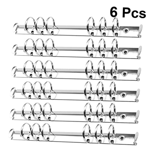 SEWACC 6pcs Ordner Ordner Bindemittel Goldbinderringe Schlüsselband Ringclips Karabinerhaken Großer Ordner Ringbücher Loseblattordner Schlüsselringe Für Bastelarbeiten Bücherringe Silver von SEWACC