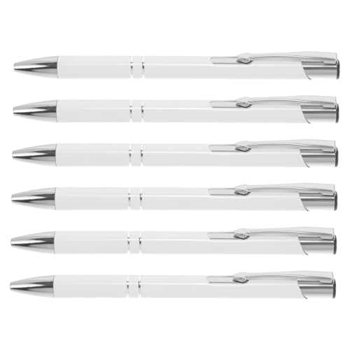 SEWACC 6st Druckkugelschreiber Schreibwaren Büro Stift Kugelschreiber Feine Spitze Geschenkstifte Silver von SEWACC