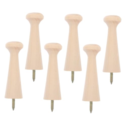 SEWACC 6st Kleiderhaken Dekorative Schnallenclips Veranda Schublade Transparenter Gazebeutel Wandmontierte Schublade Dekorative Pflockmenschen Schubladen-organizer Mit Beige Holz von SEWACC