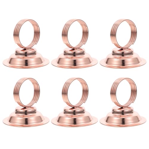 SEWACC 6st Vertikaler Nummernschildclip Abschluss Schlüsselanhänger Basis -esstisch Das Hoteltisch Esstisch Gitter Nagelbrett Stirnband Für Die Braut Plattenhalterung Eisen Rose Gold von SEWACC