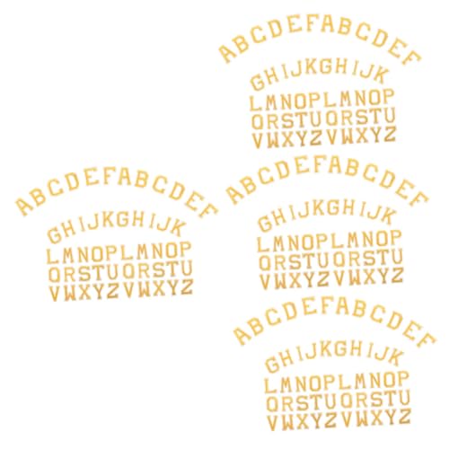 SEWACC 8 Sätze Buchstaben-Patch repair patch fix patch Kleidung Aufnäher Buchstabenflecken kreative buchstabenpatches Buchstaben-DIY-Patches kleine Buchstaben zum Aufbügeln Banner Golden von SEWACC