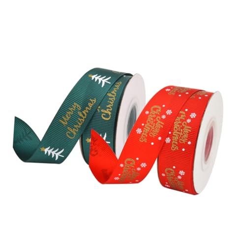 SEWACC Band Band Weihnachtsband weihnachtsverpackungsbögen Weihnachtsschneeflockenband Bänder Babyband ribbon stoffband weihnachten Geschenkverpackung Verpackungszubehör Polyester rot von SEWACC