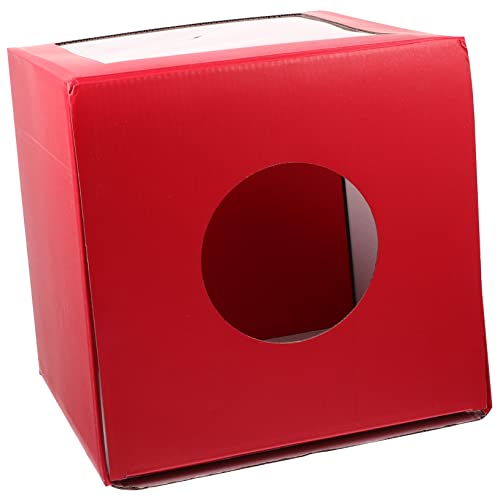 SEWACC Box Lotteriebox Tombola Kartenpreise Spendenbox Lotteriebehälter Spendenvorrat Lotteriehalter Lotteriebox Aufbewahrungsbehälter Papier Rot von SEWACC