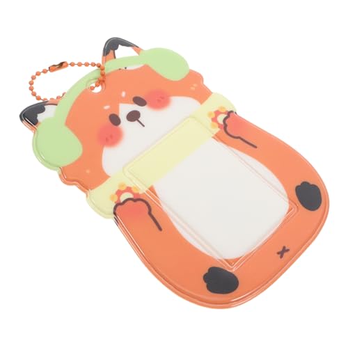 SEWACC Cartoon-Tierkartenset kartenhalter karten aufbewahrung ausweis halter schlüsselanhänger kartenhalter Cartoon-Fotokartenhalter Cartoon-Halter Cartoon-Plüsch-Ordner PVC Orange von SEWACC