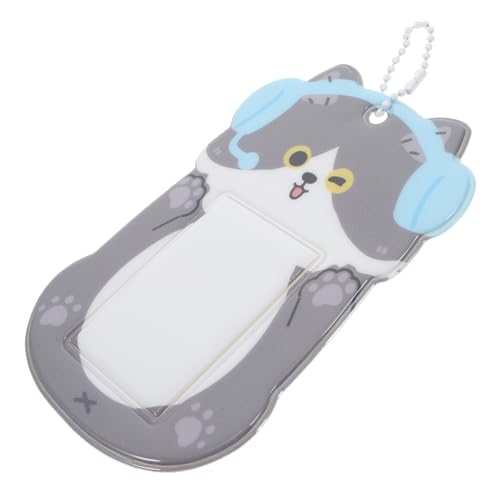 SEWACC Cartoon-tierkartenset Cartoon-fotokartenhalter Fotokartendisplay Lustige Karte Fotokartenhalter Mit Schlüsselanhänger Süßer Kartenhalter Aus Plüsch Skz Schlüsselanhänger Pvc Grey von SEWACC