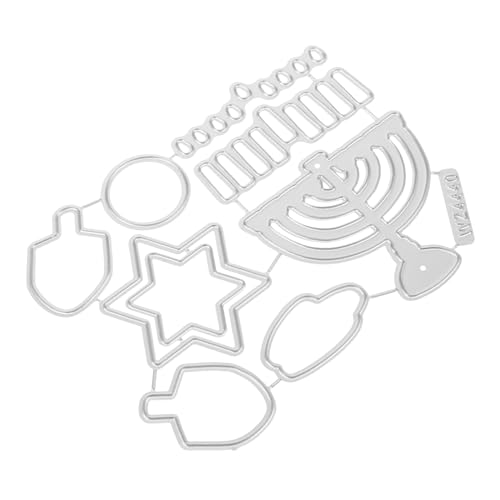 SEWACC Chanukka-Schneideschablonen hanukkah dekoration sterben Herstellung des Schnittladens glauben stirbt DIY stanzformen Stanzform Stahl mit hohem Kohlenstoffgehalt Silver von SEWACC