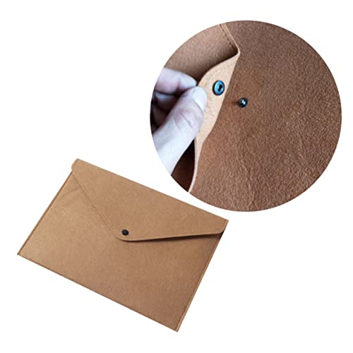 SEWACC Dokumentenorganisator Ordnertaschen Dokumentenordner aus Filz Mini-Waage der Gerechtigkeit Knopf Umschlag Button-Dateiordner briefumschläge Halter Dokument Schulordner Brown von SEWACC