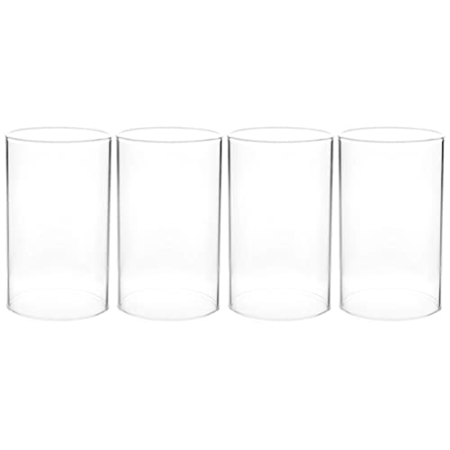 SEWACC Glaszylinder Für Kerzen 6cm Kerzenglas Kerzenhalterglas 4Pcs 15X6cm Transparent Kerzenhalter ?rmel Gerade Winddichte Kerzenabdeckung Kerzenschattenglas für Glaszylinder von SEWACC