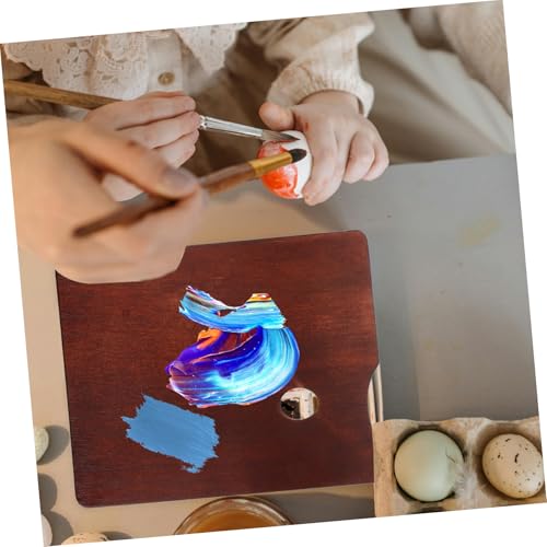 SEWACC Holz Ölmalpalette Oval Eckig Praktische Farbmischpalette für Öl und Aquarellfarben Stabile Malpalette für Künstler und Hobby Naturfarbenes Walnussdesign SEWACC Holz Ölmalpalette Oval Eckig Praktische Farbmischpalette für Öl und Aquarellfarben Stabile Malpalette für Künstler und Hobby Naturfarbenes Walnussdesign von SEWACC