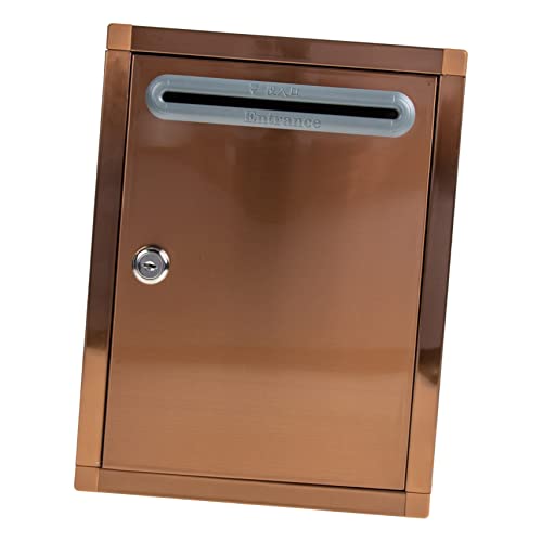 SEWACC Kasten Wahlurne safes the safe office zubehör schließfachschrank stoßfest kleiner Briefkästen für Außenwandmontage Tipp Kommentar Tür Bürobedarf Rostfreier Stahl Rose Gold von SEWACC