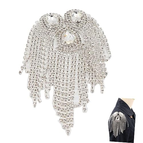 SEWACC Kristallquaste Epaulet Ornamente Strass Quastenpolster Für Damen Rock Strass Stoff Accessoire Arm Festival Ärmel Kostümkette Outfit Choker Halskette Für Tour Silber SEWACC Kristallquaste Epaulet Ornamente Strass Quastenpolster Für Damen Rock Strass Stoff Accessoire Arm Festival Ärmel Kostümkette Outfit Choker Halskette Für Tour Silber von SEWACC