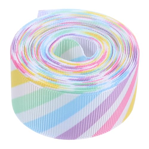 SEWACC Osterband Dekoration Chiffonband Girlande Weihnachtsbögen Weihnachtsband Streifen Drahtband Buntes Satinband Drahtrandband Frühlingsband Drahtdraht Polyester von SEWACC