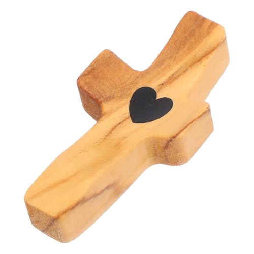 SEWACC Ostergriffstücke kreuzen Religionskreuz Festival-Kreuz-Ornament Kreuz haltend Kreuzdekor Gebetskreuz Holz Mini Holzkreuz Gebetskreuze aus Holz Kreuzform schmücken Olivenholz Beige von SEWACC