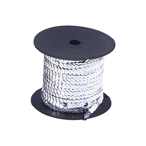 SEWACC Pailletten für DIY-Kleidung Pailletten-Stoffband Paillettenstreifen Paillettenbandbesatz Kleid Zierband DIY Kleidung Dekoration Flaches Paillettenband Paillettenapplikation Silver von SEWACC