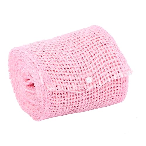 SEWACC Rollen Sackleinenband rosa rustikale schöpfrahmen hochzeitslaken drehkranz decoration Band zum Verpacken Weihnachtsbaum breites Band Rot rosa Sackleinenband Juteband aus Sackleinen von SEWACC