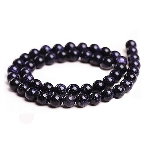 SEWACC Schnur Steinperlen 8mm Halskette Perle gefütterte Perlen runde Armbandperlen Schmuckherstellung aus Perlen Edelsteine ​​Masse Perlen für Armbänder dekorative Perlen Sandsteinperlen von SEWACC