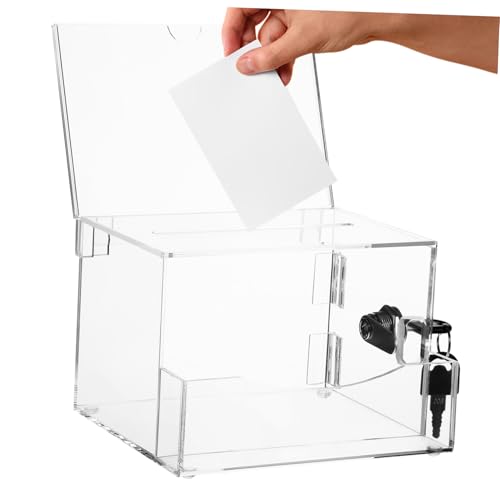 SEWACC Transparent Abschließbare Wahlurne aus Acryl Vielseitige Langlebige Spendensammelbox und Vorschlagsbox mit Sicherheitsverschluss für Abstimmungen und Wohltätigkeitsaktionen SEWACC Transparent Abschließbare Wahlurne aus Acryl Vielseitige Langlebige Spendensammelbox und Vorschlagsbox mit Sicherheitsverschluss für Abstimmungen und Wohltätigkeitsaktionen von SEWACC