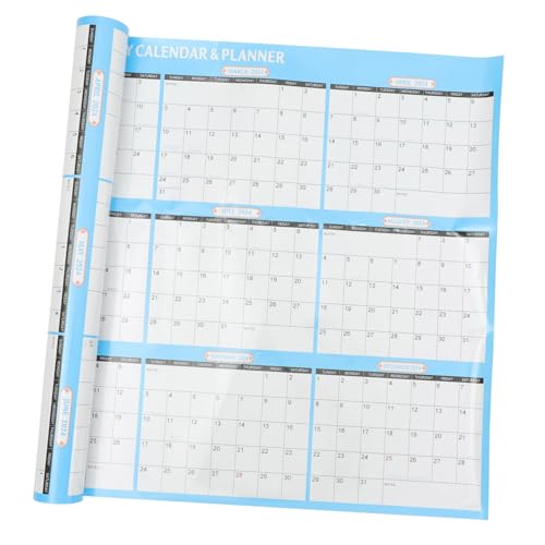 SEWACC Wandkalender 2024 Jumbo Trocken Abwischbarer Kalender Spachtelmasse Für Wände Die Wand Planer-aufkleber Schule Wandkalender-planer Liste Kühlschrankkalender Zeitplan Papier Blue von SEWACC