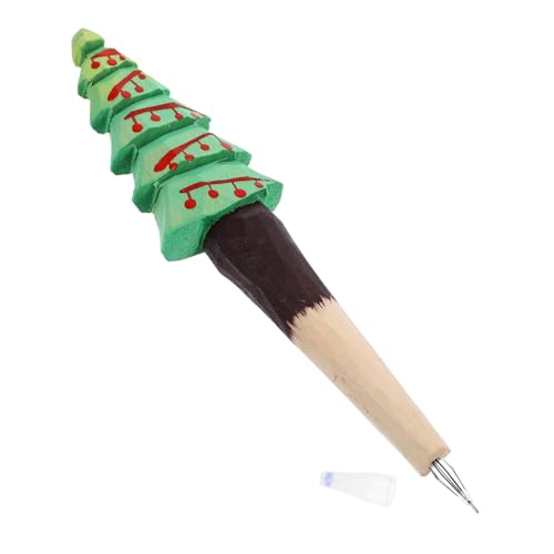 SEWACC Weihnachts Kugelschreiber Aus Holz Schwarzer Gel Tintenstift Schwarzer Gel Stift Weihnachts Gelstifte Für Kinder Stifte Mit Weihnachtsmotiv Weihnachtsbaum Stifte Weihnachts von SEWACC