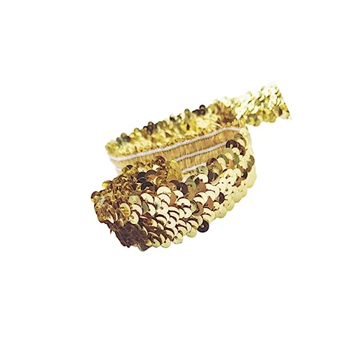 SEWACC glänzendes Paillettenband puppen kleidung für puppenkleidung dekoration Goldene Paillettenverzierungen Hochzeitsband hochzeitsdeko Glitzer-Stretch-Bling-Band Paillettenbandbesatz von SEWACC