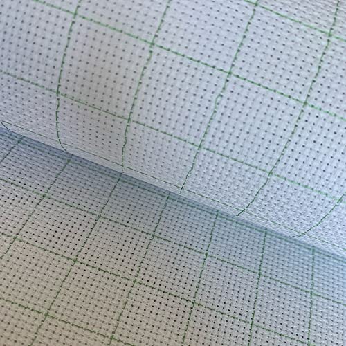 14CT Easy Count Thread Grid Aida Cloth Stickerei Kreuzstich Stoff, Grünes Gitter, 150 x 100cm von SEWCRANE