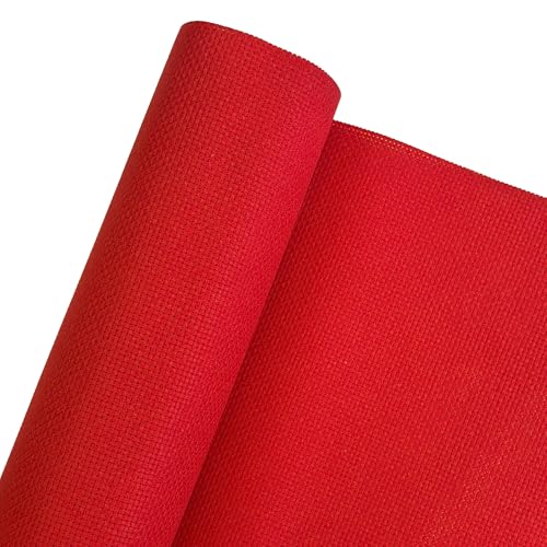 Aida-Stoff, Kreuzstich-Stickstoff, Fadenzahl 12, Rot (150 cm B x 48 cm L) von SEWCRANE