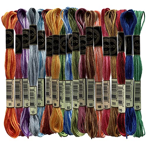 Magical Color Variations Floss Pack Six Strand Embroidery Variegated Cross Stitch Threads, Multi Color Set A, Pack of 18 Skeins von SEWCRANE