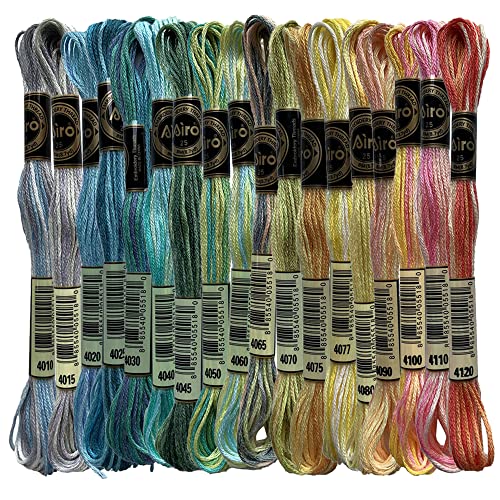 Magical Color Variations Floss Pack Six Strand Embroidery Variegated Cross Stitch Threads, Multi Color Set B, Pack of 18 Skeins von SEWCRANE