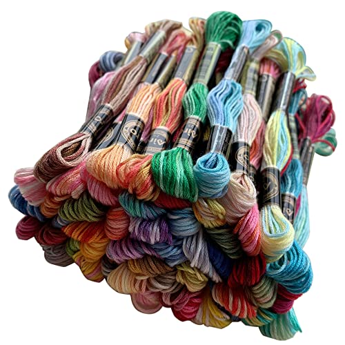 Magical Color Variations Floss Pack Six Strand Embroidery Variegated Cross Stitch Threads, Popular Color, Pack of 54 Skeins von SEWCRANE