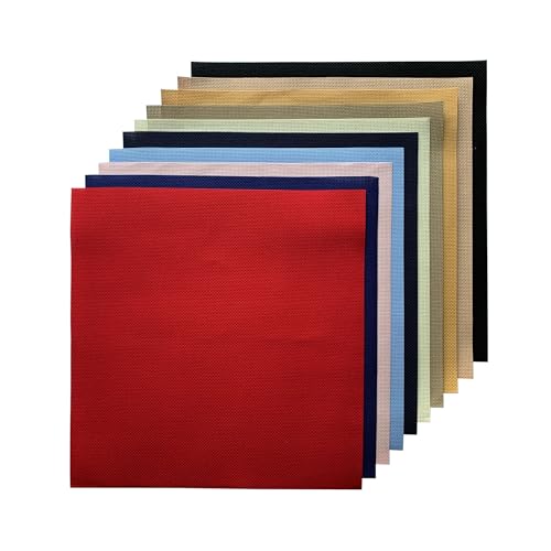 Vorgeschnittene Aida-Tücher, Kreuzstich-Stoffpackung, 30 x 30 cm, Set mit 10 Farben (11CT) von SEWCRANE