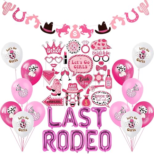 Last Rodeo Bachelorette Party Dekorationen, Western Cowgirl Girlande, Foto Requisiten, Brautdusche Bachelorette Party Supplies Western Cowgirl Thema Brautdusche Supplies von SEWIRUY