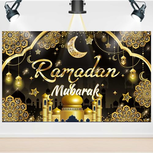 SEWIRUY Ramadan Kareem Party Dekorationen, Ramadan Kareem Hintergrund für Eid Mubarak Dekorationen (B) von SEWIRUY