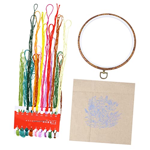 1 Satz Stickformfaden Blumenstickerei-Starter-Kit gestempeltes Stickset Nadelstickerei-Kit Stickrahmen embroidery kit embroidery set Blumenstickset für Anfänger DIY-Stickset SEWOART von SEWOART