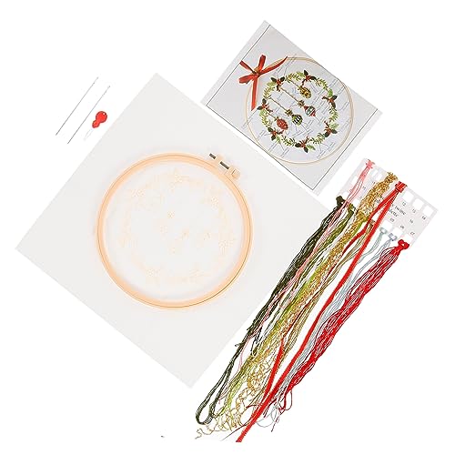 1 Satz Weihnachtskreuzstich Stickerei-Werkzeugsatz gestempelte Stickereikleidung embroidery kit embroidery set Stickset für Anfänger kunsthandwerkliche Stickereien Baumwollkleidung SEWOART von SEWOART