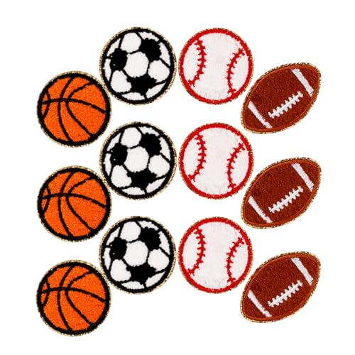 12st Sport-patches Austauschbare Sportball-patches Zarte Kleiderflicken Patches Mit Baseballapplikationen Fußball-applikation Baseball-patch Gestickte Aufnäher Hutflecken Stoff SEWOART von SEWOART