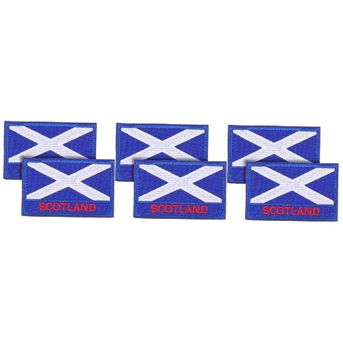 6 Stk Schottischer Patch Schottland-flagge-patch Wiederverwendbare Kleidungsflicken Gestickte Applikationen Diy Stoffpatches Nationalflaggenpatch Schottische Einrichtung Polyester SEWOART von SEWOART