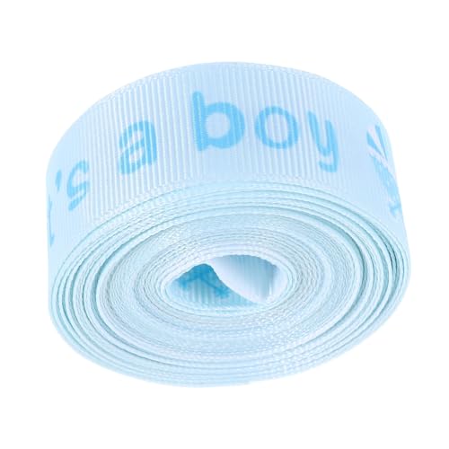 SEWOART 1 Rolle Babypartyband geburtstagsdeko jungen handgefertigte Bänder -Dusche-Band-Junge Geschenkband Babyband verschleißfestes Verpackungsband Band zum Basteln Polyester Sky-blue von SEWOART