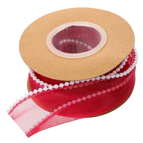 SEWOART 1 Rolle Netzband seidenband ribbon bandfeile Hochzeitsband mit Draht dekoratives Band hochzeitsgeschenk Paketband für den täglichen Gebrauch gewellter Bandstoff Polyester von SEWOART