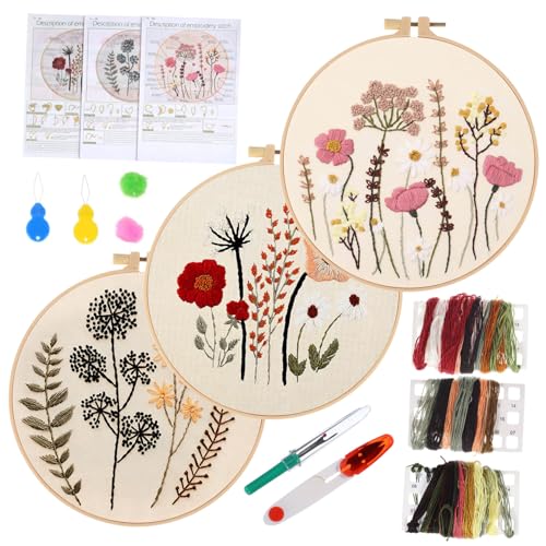 SEWOART 1 Satz Handstickerei-Kit Set zur Herstellung von Armbändern Handsticknadeln Stickständer embroidery thread stickgarne Stickset für Erwachsene Stickerei-DIY-Kit Stretch-Bambusimitat von SEWOART