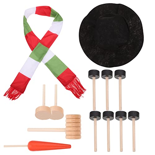 SEWOART 1 Satz Schneemann-anziehset Zubehör Schillernder Schneemann Kostüm Weihnachtsdekorationen Schneemannfiguren Bausätze Eisig Ornamente Schneemann-kit Schneeflocken Weihnachten Stoff von SEWOART