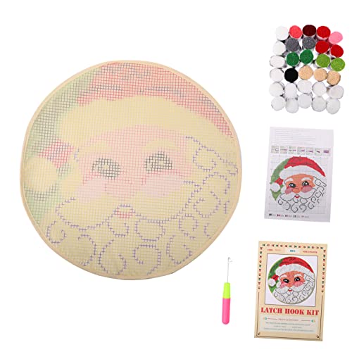 SEWOART 1 Satz Weihnachtskissen Selber Machen Zotteliger Weihnachtsteppich Haken-kits Für Teppiche Gewebter Teppich Weihnachtsstickerei Weihnachtshaken-kit Polyacrylnitrilfaser (acryl) von SEWOART