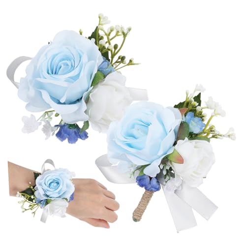 SEWOART 1 Set Rose Corsage Und Boutonniere Handgelenk Künstliche Homecoming Corsage Braut Bräutigam Anzug Zubehör Für Hochzeiten Proms von SEWOART