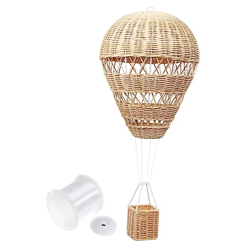 SEWOART Gewebtes Rattan-Heißluftballon-Mobile dekoratives Ornament für Kinderzimmer Vorschule Romantisches für Weihnachten Hochzeit von SEWOART