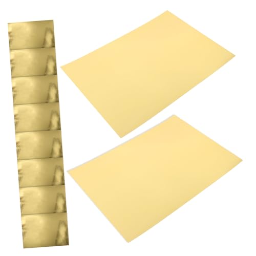 SEWOART 10 Blatt Handbuchpapier Staufolie Spiegelkarton Dicker Karton Silberkarton Visitenkartenkarton Scrapbooking Karton A4 Kartonpapier Schimmerkarton Golden von SEWOART