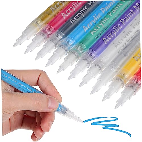 SEWOART 10 Stk Acrylmarker Farbstifte Zeichenmarker Kalligraphie-kunststift Weißer Lackstift Nagel-graffiti-stift Farbmalstifte Acrylfarben-marker Silberner Stift Acrylstifte Acrylsäure von SEWOART