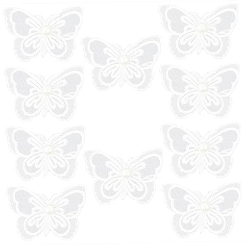 SEWOART 10 Stück Banner Schmetterlings Applikations Stickerei Patch Taschendekor Schmetterlings Aufnäher Aufbügelflicken DIY Schmetterlings Patch Nähen Bestickte Applikation von SEWOART